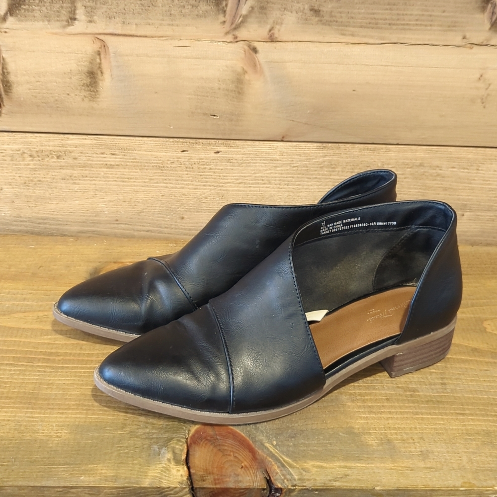 Black cut out ankle booties